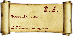 Moseszku Luca névjegykártya